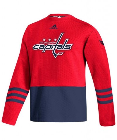 Men's Red Washington Capitals Logo Aeroready Pullover Sweater $54.88 Sweaters