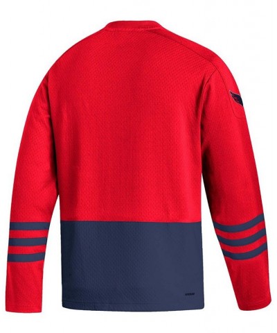 Men's Red Washington Capitals Logo Aeroready Pullover Sweater $54.88 Sweaters