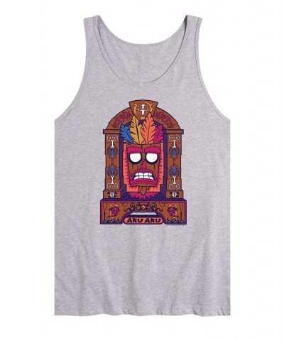 Men's Crash Bandicoot Aku Aku Tank Gray $15.75 T-Shirts