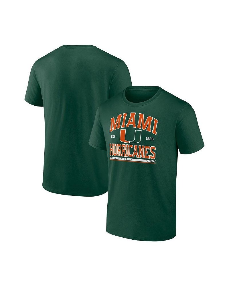 Men's Branded Green Miami Hurricanes Modern Stack T-shirt $13.44 T-Shirts