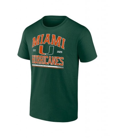 Men's Branded Green Miami Hurricanes Modern Stack T-shirt $13.44 T-Shirts