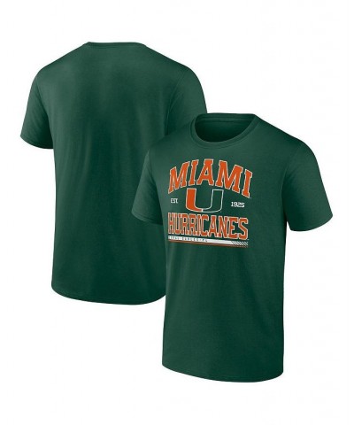 Men's Branded Green Miami Hurricanes Modern Stack T-shirt $13.44 T-Shirts