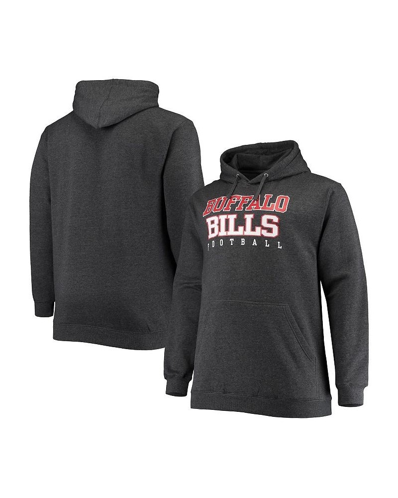 Men's Branded Heathered Charcoal Buffalo Bills Big and Tall Practice Pullover Hoodie $24.80 Sweatshirt