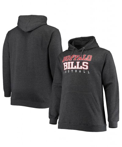 Men's Branded Heathered Charcoal Buffalo Bills Big and Tall Practice Pullover Hoodie $24.80 Sweatshirt