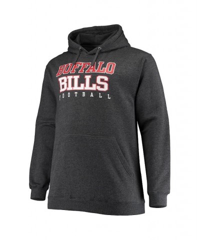 Men's Branded Heathered Charcoal Buffalo Bills Big and Tall Practice Pullover Hoodie $24.80 Sweatshirt