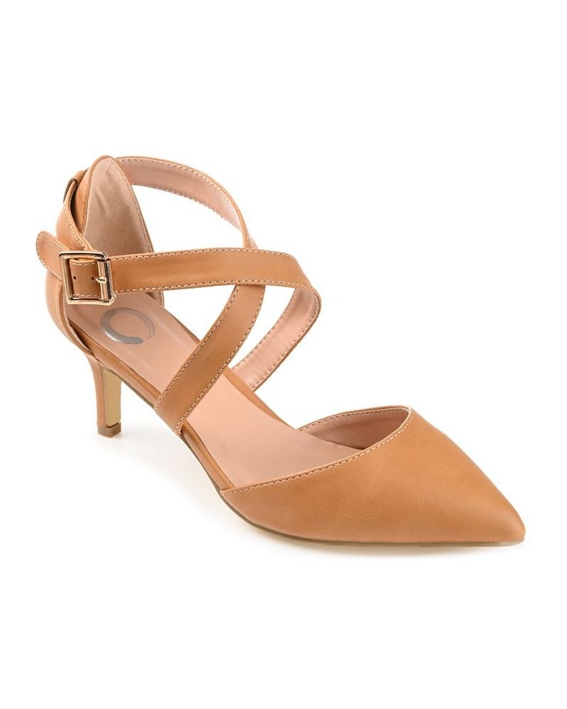 Women's Riva Crisscross Heels Tan $36.90 Shoes