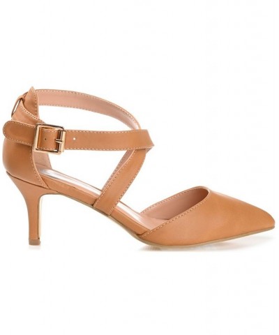 Women's Riva Crisscross Heels Tan $36.90 Shoes