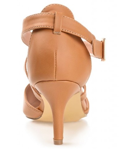 Women's Riva Crisscross Heels Tan $36.90 Shoes