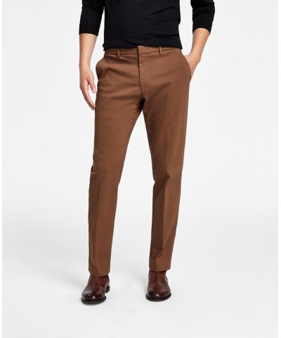 Men's Modern-Fit TH Flex Stretch Comfort Solid Performance Pants Brown $26.87 Pants