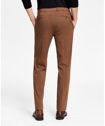 Men's Modern-Fit TH Flex Stretch Comfort Solid Performance Pants Brown $26.87 Pants