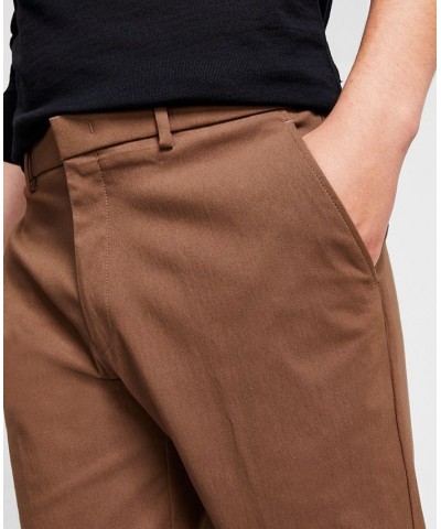 Men's Modern-Fit TH Flex Stretch Comfort Solid Performance Pants Brown $26.87 Pants