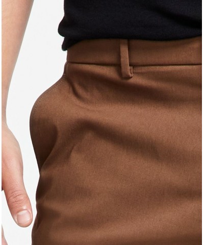 Men's Modern-Fit TH Flex Stretch Comfort Solid Performance Pants Brown $26.87 Pants