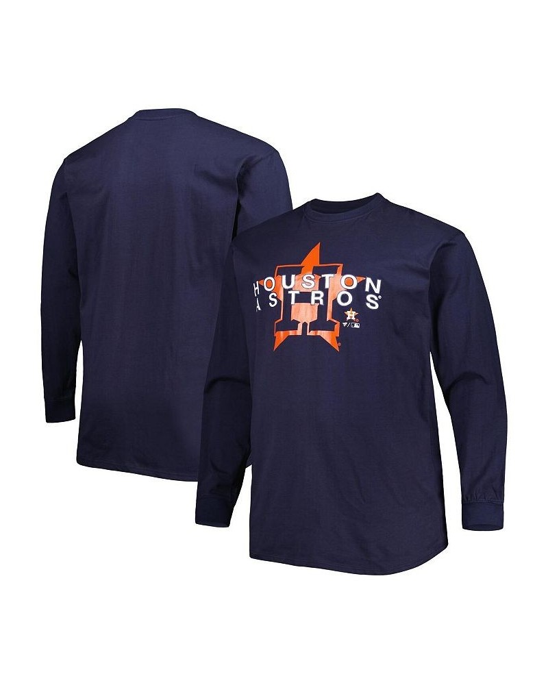 Men's Navy Houston Astros Big and Tall Long Sleeve T-shirt $31.19 T-Shirts