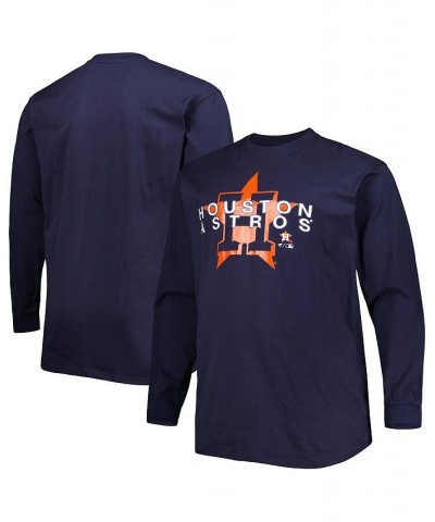 Men's Navy Houston Astros Big and Tall Long Sleeve T-shirt $31.19 T-Shirts