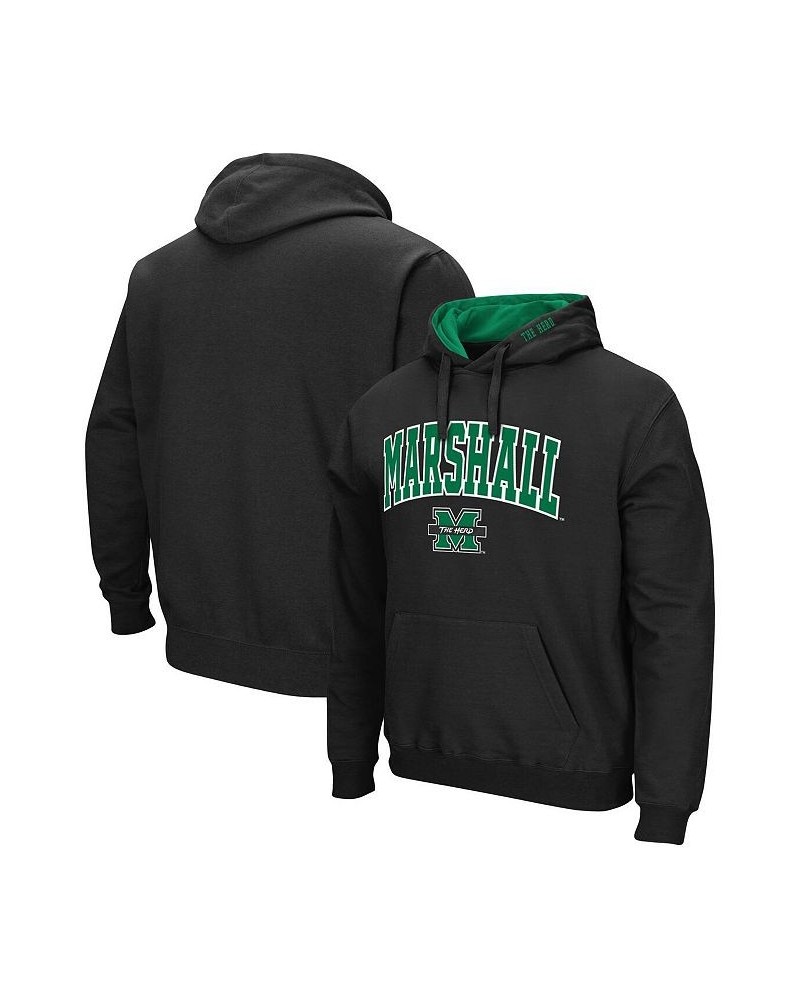 Men's Black Marshall Thundering Herd Arch and Logo Pullover Hoodie $23.64 Sweatshirt