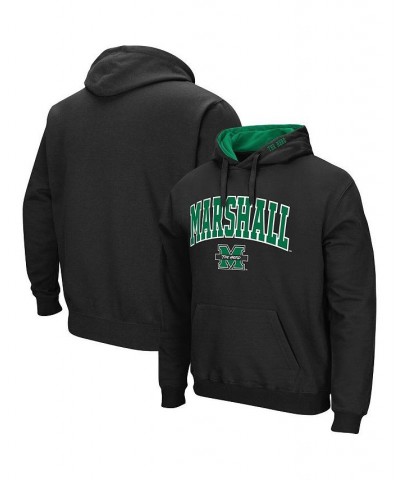 Men's Black Marshall Thundering Herd Arch and Logo Pullover Hoodie $23.64 Sweatshirt