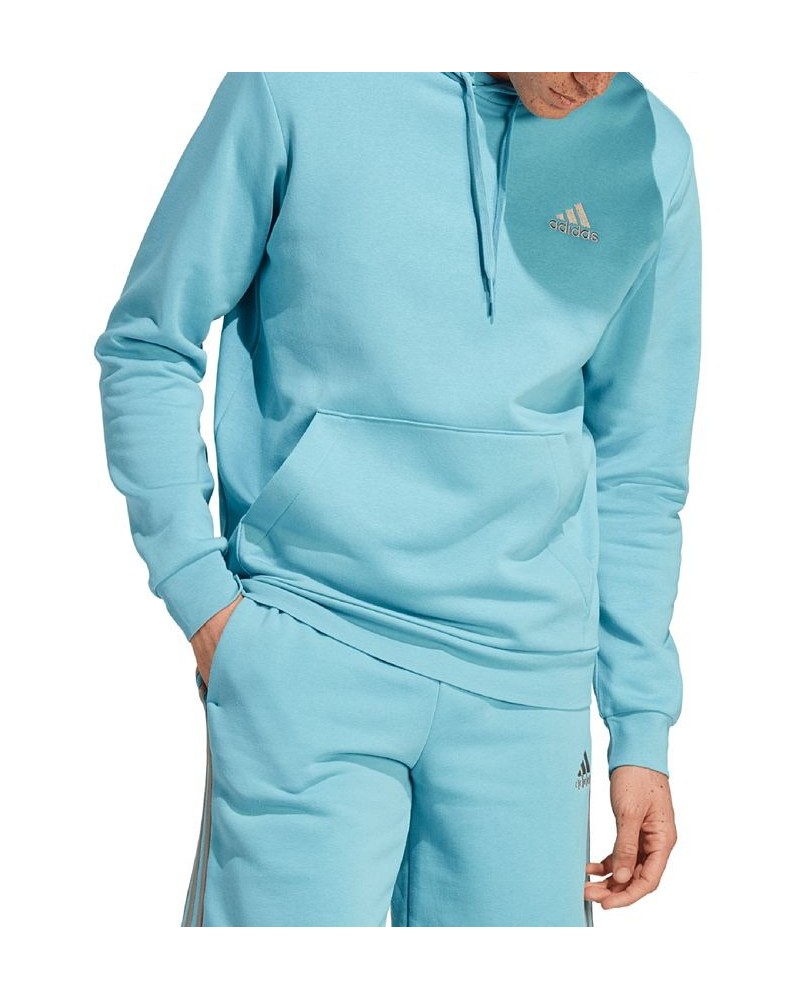 Men's Feel Cozy Essentials Fleece Pullover Hoodie Preloved Blue $24.75 Sweatshirt