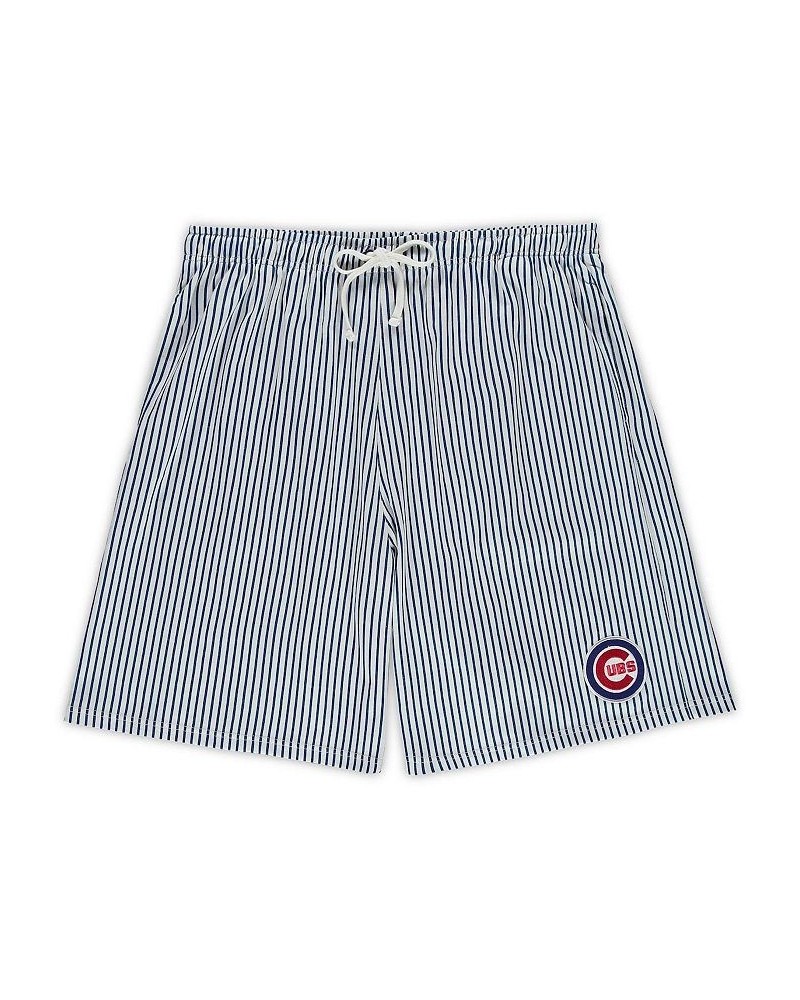 Men's White/Royal Chicago Cubs Big and Tall Pinstripe Shorts $24.29 Shorts