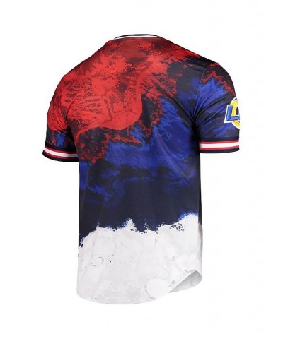 Men's Navy, Red Los Angeles Rams Americana Dip-Dye T-shirt $37.44 T-Shirts