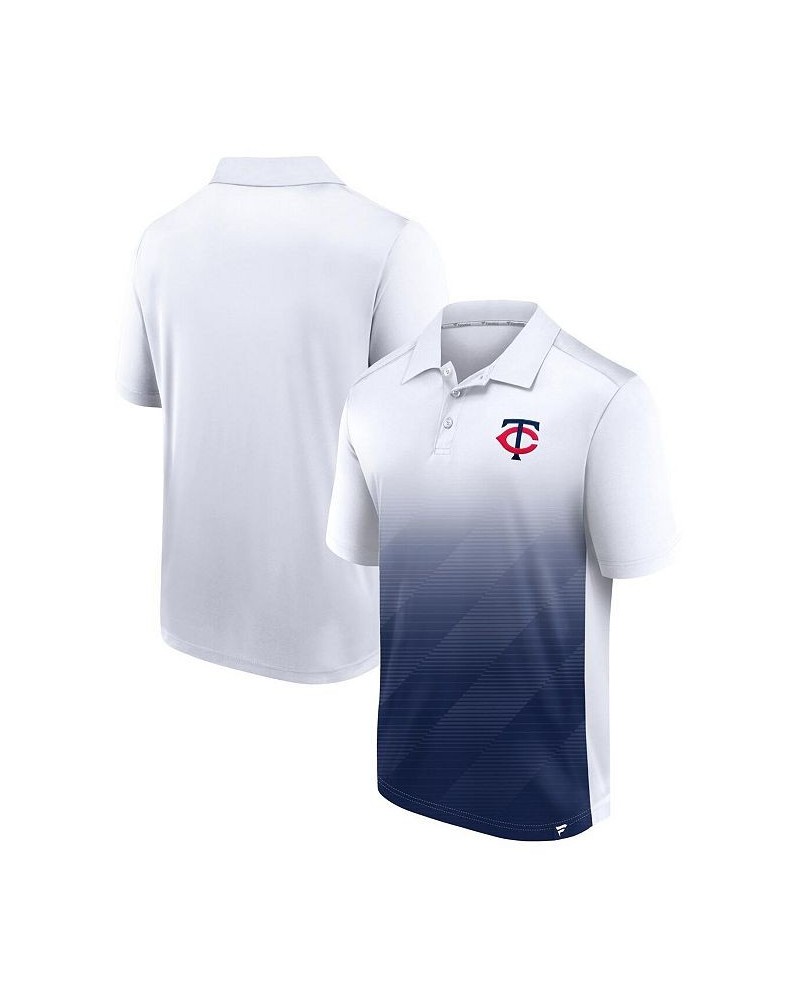 Men's White, Navy Minnesota Twins Iconic Parameter Sublimated Polo Shirt $31.20 Polo Shirts