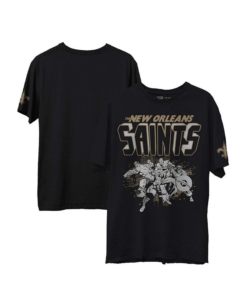 Men's Black New Orleans Saints Marvel T-shirt $19.35 T-Shirts